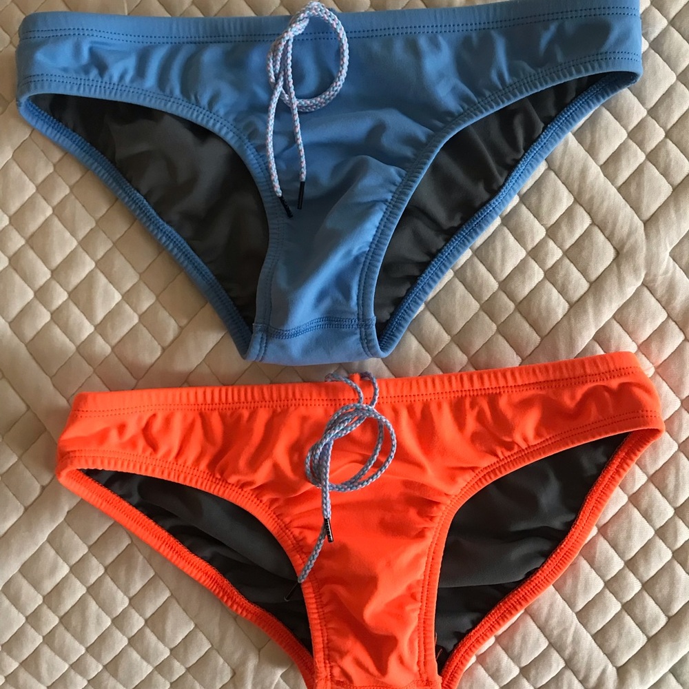 Jolyn Swim bottoms S EUC orange and blue